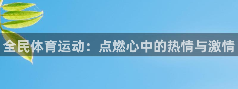 球王会体育：全民体育运动：点燃心中的热情与激情